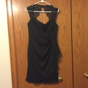 Black lace evening dress